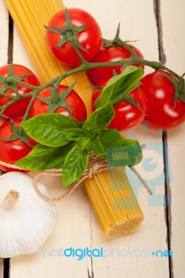 Italian Basic Pasta Ingredients Stock Photo