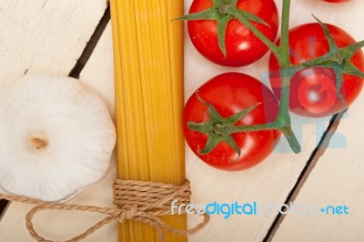 Italian Basic Pasta Ingredients Stock Photo