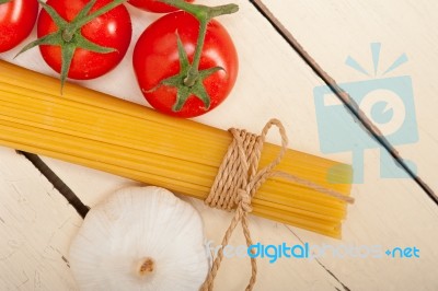 Italian Basic Pasta Ingredients Stock Photo