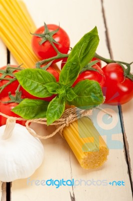 Italian Basic Pasta Ingredients Stock Photo