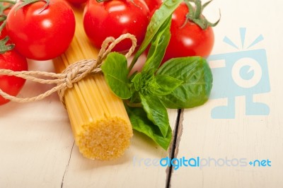 Italian Basic Pasta Ingredients Stock Photo