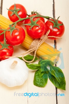 Italian Basic Pasta Ingredients Stock Photo