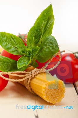 Italian Basic Pasta Ingredients Stock Photo