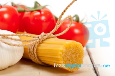 Italian Basic Pasta Ingredients Stock Photo