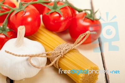 Italian Basic Pasta Ingredients Stock Photo