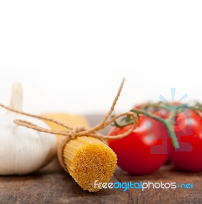 Italian Basic Pasta Ingredients Stock Photo