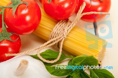 Italian Basic Pasta Ingredients Stock Photo