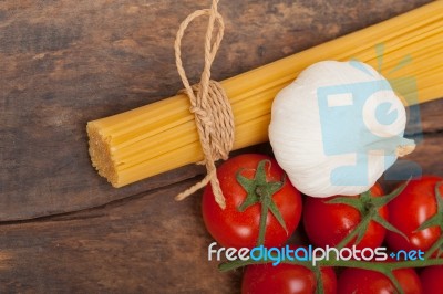 Italian Basic Pasta Ingredients Stock Photo