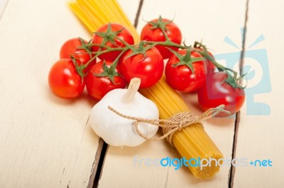 Italian Basic Pasta Ingredients Stock Photo