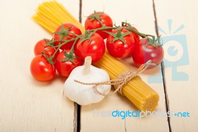 Italian Basic Pasta Ingredients Stock Photo