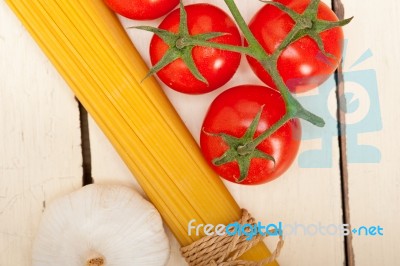 Italian Basic Pasta Ingredients Stock Photo