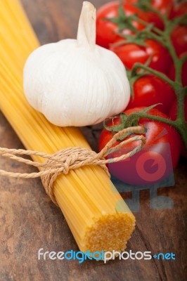 Italian Basic Pasta Ingredients Stock Photo