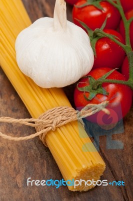 Italian Basic Pasta Ingredients Stock Photo