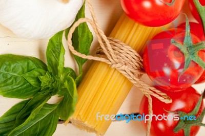 Italian Basic Pasta Ingredients Stock Photo