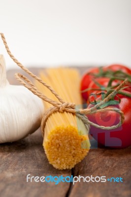 Italian Basic Pasta Ingredients Stock Photo