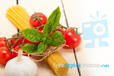 Italian Basic Pasta Ingredients Stock Photo