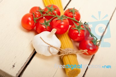 Italian Basic Pasta Ingredients Stock Photo