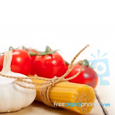 Italian Basic Pasta Ingredients Stock Photo