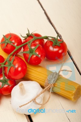 Italian Basic Pasta Ingredients Stock Photo