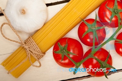 Italian Basic Pasta Ingredients Stock Photo