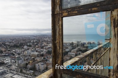 Italian City Reflected On The Mirror Stock Photo