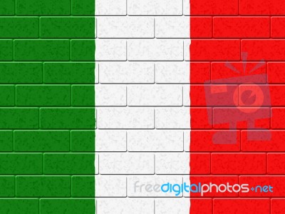 Italian Flag Indicates Text Space And Construction Stock Image