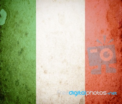 Italian Flag On Grunge Paper Stock Image