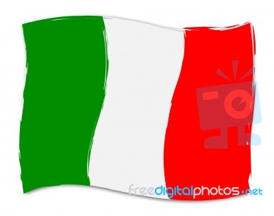 Italian Flag Shows Italy Nationality And Nation Stock Image