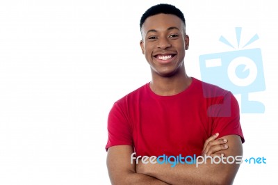 Italian Guy  Posing, Arms Crossed Stock Photo