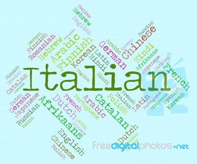 Italian Language Represents Italy Foreign And Text Stock Image