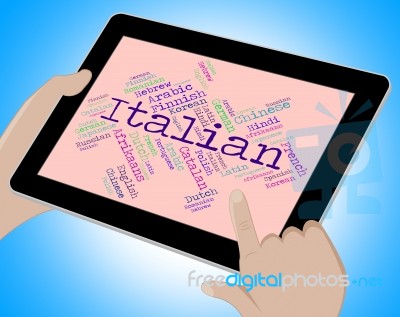 Italian Language Represents Italy Foreign And Text Stock Image