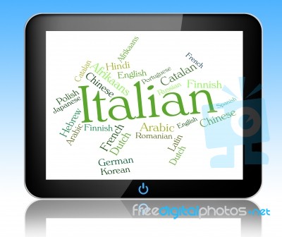 Italian Language Shows Lingo Translate And International Stock Image