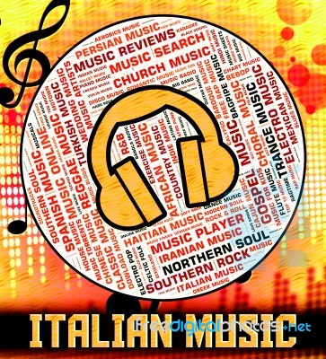 Italian Music Indicates Sound Tracks And Audio Stock Image