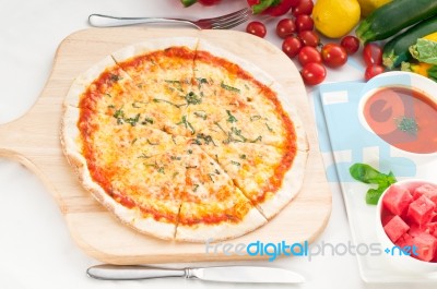 Italian Original Thin Crust Pizza Stock Photo