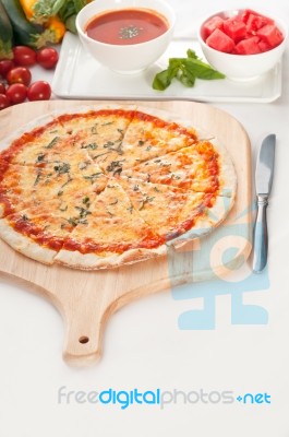 Italian Original Thin Crust Pizza Stock Photo