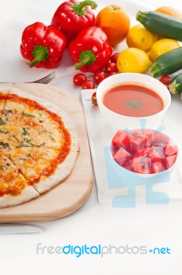 Italian Original Thin Crust Pizza Stock Photo