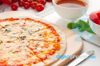 Italian Original Thin Crust Pizza Stock Photo