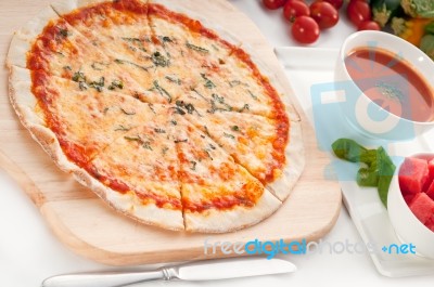 Italian Original Thin Crust Pizza Stock Photo