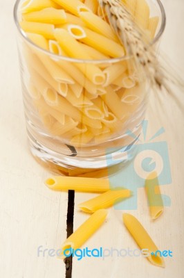 Italian Pasta Penne With Wheat Stock Photo