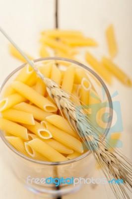 Italian Pasta Penne With Wheat Stock Photo