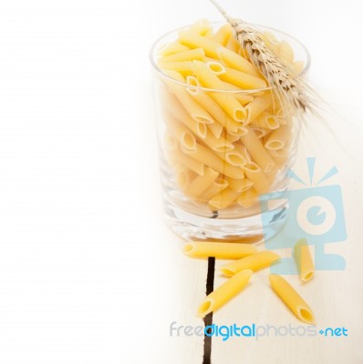 Italian Pasta Penne With Wheat Stock Photo