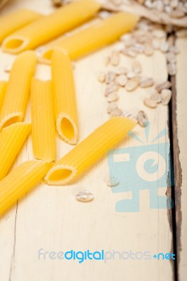 Italian Pasta Penne With Wheat Stock Photo