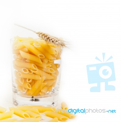 Italian Pasta Penne With Wheat Stock Photo