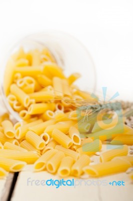 Italian Pasta Penne With Wheat Stock Photo