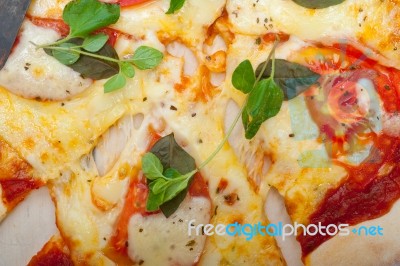 Italian Pizza Margherita Stock Photo