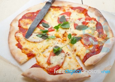 Italian Pizza Margherita Stock Photo