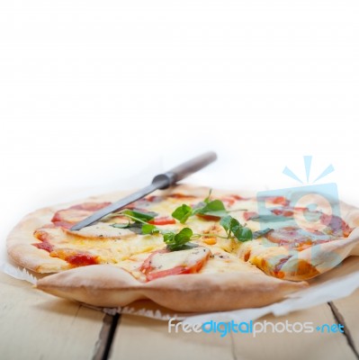 Italian Pizza Margherita Stock Photo