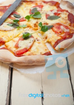 Italian Pizza Margherita Stock Photo