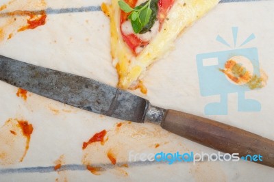 Italian Pizza Margherita Stock Photo