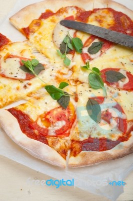 Italian Pizza Margherita Stock Photo